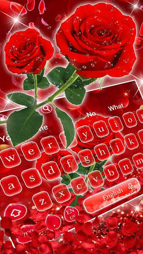 🌹Romantic Sparkle Rose Keyboard Theme screenshot 1