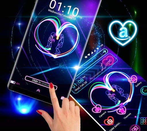 Neon Heart Launcher Theme screenshot 5