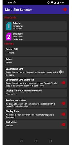 Dual Sim Selector / Multi Sim Selector screenshot 3