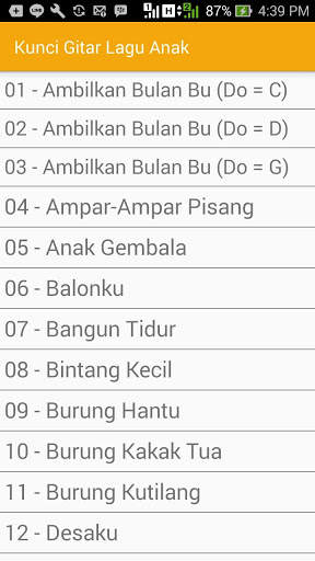 Kunci Gitar Lagu Anak screenshot 1