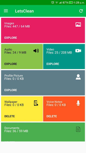 LetsClean - Cleans junk files for WhatsApp screenshot 1