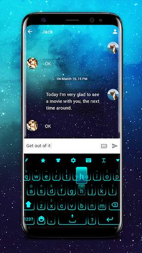 Neon Blue Keyboard Theme screenshot 1