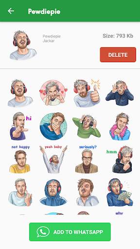 Free YouTubers stickers - WAStickerApps screenshot 7