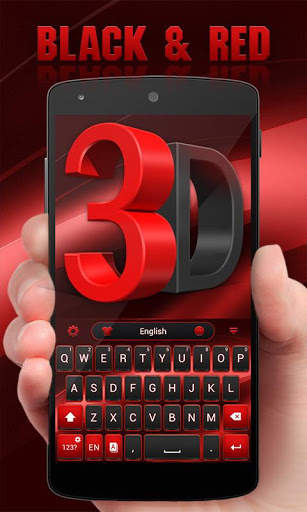 3D Black and Red GO Keyboard Theme screenshot 1