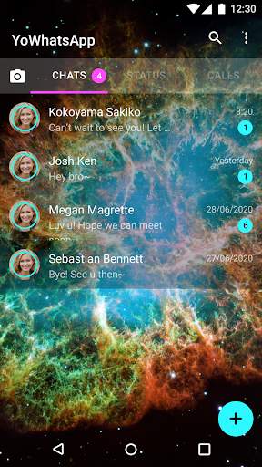2021 Galaxy Universe Theme -> GB Whats Plus Azul screenshot 1