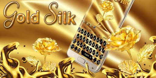 Gold Silk and Rose Keyboard 6 تصوير الشاشة