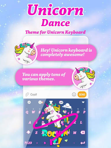 Unicorn Dance Free Keyboard Theme screenshot 1
