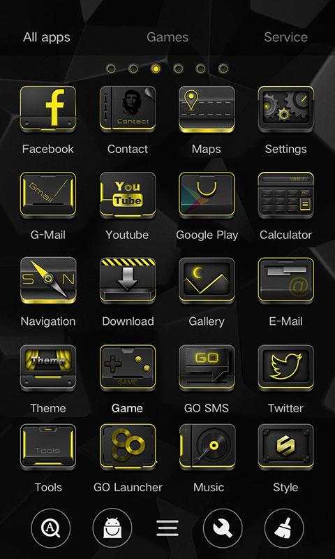 Golden Black Go Launcher Theme screenshot 3