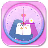 3D Cute Pink Analog Clock icon