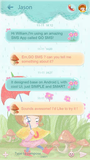 GO SMS SUNNYRAIN THEME screenshot 2