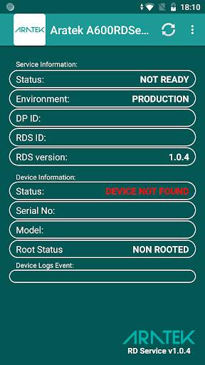 Aratek A600 RD Service screenshot 1