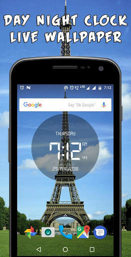 Day night automatic change clock wallpaper screenshot 2