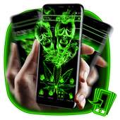 Green Neon Weed Skull Theme 1.1.4