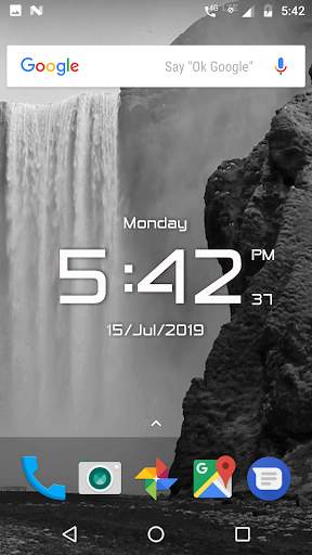 Waterfall digital clock live wallpaper screenshot 5