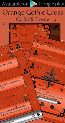 Orange Gothic Cross 3D Next Launcher theme screenshot 5