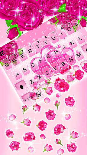 Pink Roses Gravity Keyboard Background screenshot 2
