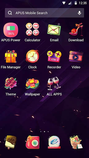 Purple kawaii Love—APUS launcher free theme screenshot 2