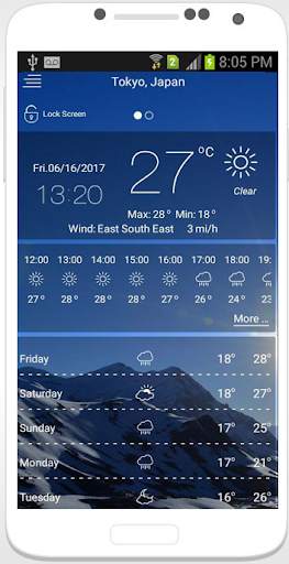 Weather Offline & Clock Widget 2018 screenshot 1