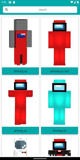 Among us Skins for Minecraft PE screenshot 1