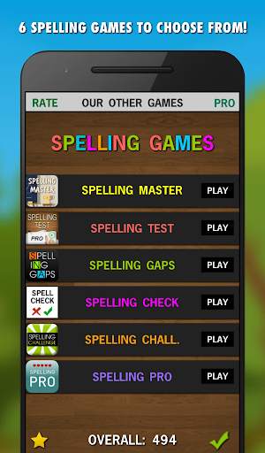 Spelling Games 6 in 1 - Free screenshot 2
