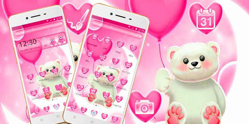 Cute Pink Teddy Theme screenshot 4