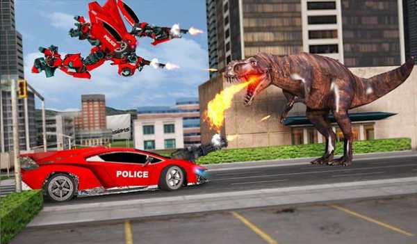 US Police Ball Robot Transform VS Wild Dino Attack screenshot 18