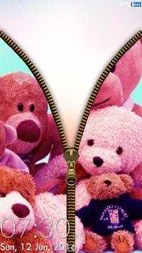 Teddy Bear Zipper Lock Screen screenshot 4