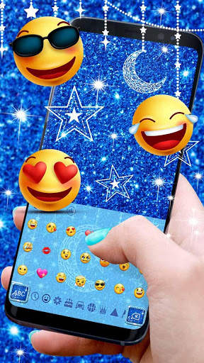 Blue Glitter Moon Keyboard screenshot 3
