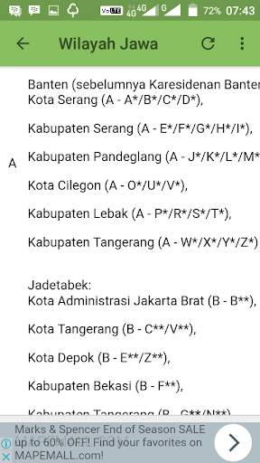 Plat Nomor Kendaraan indonesia 4 تصوير الشاشة
