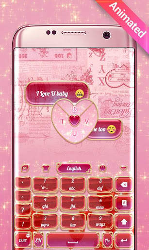 Bling Hearts GO Keyboard Animated Theme screenshot 3