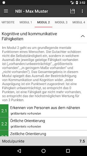 NBI Pflegegradrechner screenshot 3