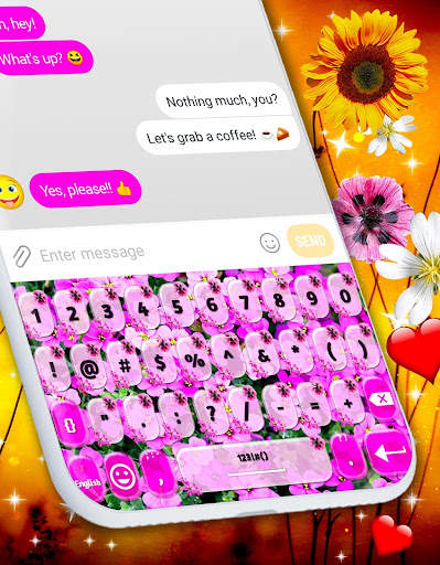 Pink Flowers Keyboard 🌺 Spring Girly Theme screenshot 5