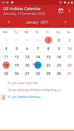 US Holiday Calendar скриншот 2