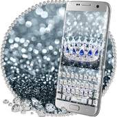 Princess Silver Crown Glitter Keyboard Theme 10001002