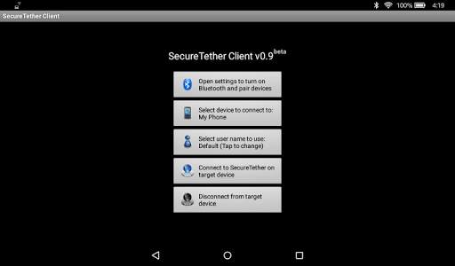 SecureTether Client - Android Bluetooth tethering screenshot 2