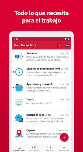 Mensajería de Crew screenshot 1
