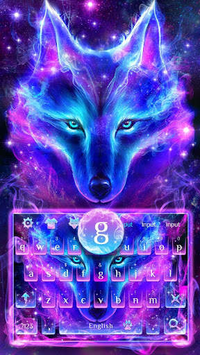 Galaxy Wolf Keyboard Theme screenshot 1