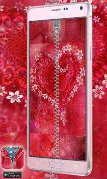 Love Heart Flowers Zipper Lock screenshot 2