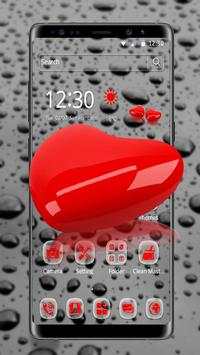Water drop red heart theme screenshot 1