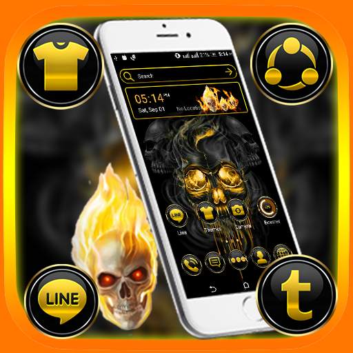 Gold Skull Launcher Theme 5.0