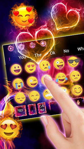 Fire Love Heart Keyboard Theme screenshot 3