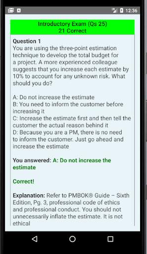 2021 PMP® Exam Simulator PMBOK® 6th Edition screenshot 6