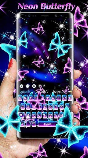 Neon Butterfly Keyboard theme screenshot 1