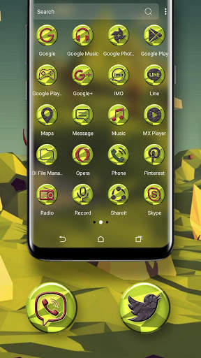 Green Art Polygon Launcher Theme screenshot 2