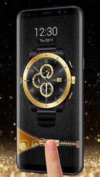 Golden clock lock screen screenshot 2