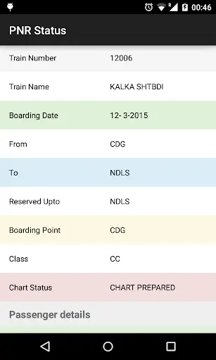 PNR Status screenshot 2