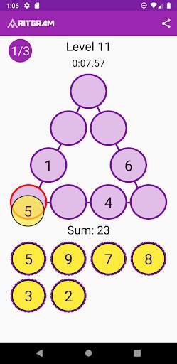 Magic Triangles - Math Puzzles - Aritgram screenshot 7
