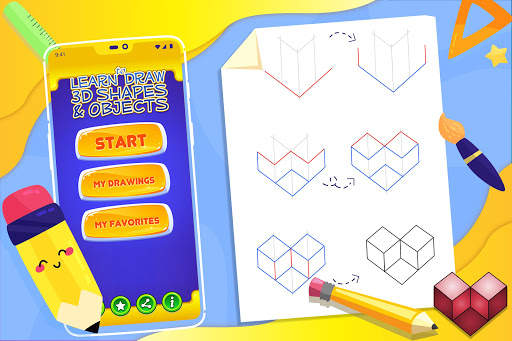 Learn How to Draw 3D Shapes screenshot 1