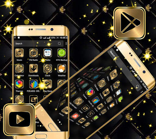 Gold Black Launcher Theme screenshot 2