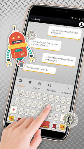 Cute Funny robot Keyboard theme screenshot 2